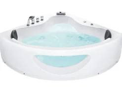 Whirlpool Badewanne Weis Eckmodell Mit Led 205 X 146 Cm Tocoa