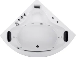 Whirlpool Badewanne Weis Eckmodell Mit Led 205 X 146 Cm Tocoa