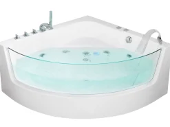 Whirlpool Badewanne Weis Eckmodell Mit Led 190 X 135 Cm Marina