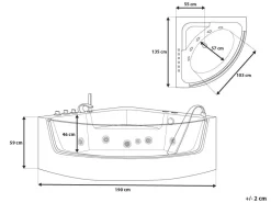 Whirlpool Badewanne Weis Eckmodell Mit Led 190 X 135 Cm Marina