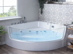 Whirlpool Badewanne Weis Eckmodell Mit Led 190 X 135 Cm Marina