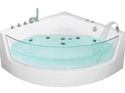 Whirlpool Badewanne Weis Eckmodell Mit Led 190 X 135 Cm Marina