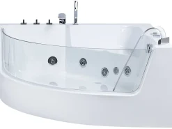 Whirlpool Badewanne Weis Eckmodell Mit Led 190 X 135 Cm Marina