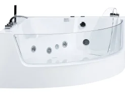 Whirlpool Badewanne Weis Eckmodell Mit Led 190 X 135 Cm Marina