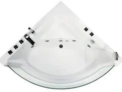 Whirlpool Badewanne Weis Eckmodell Mit Led 190 X 135 Cm Marina