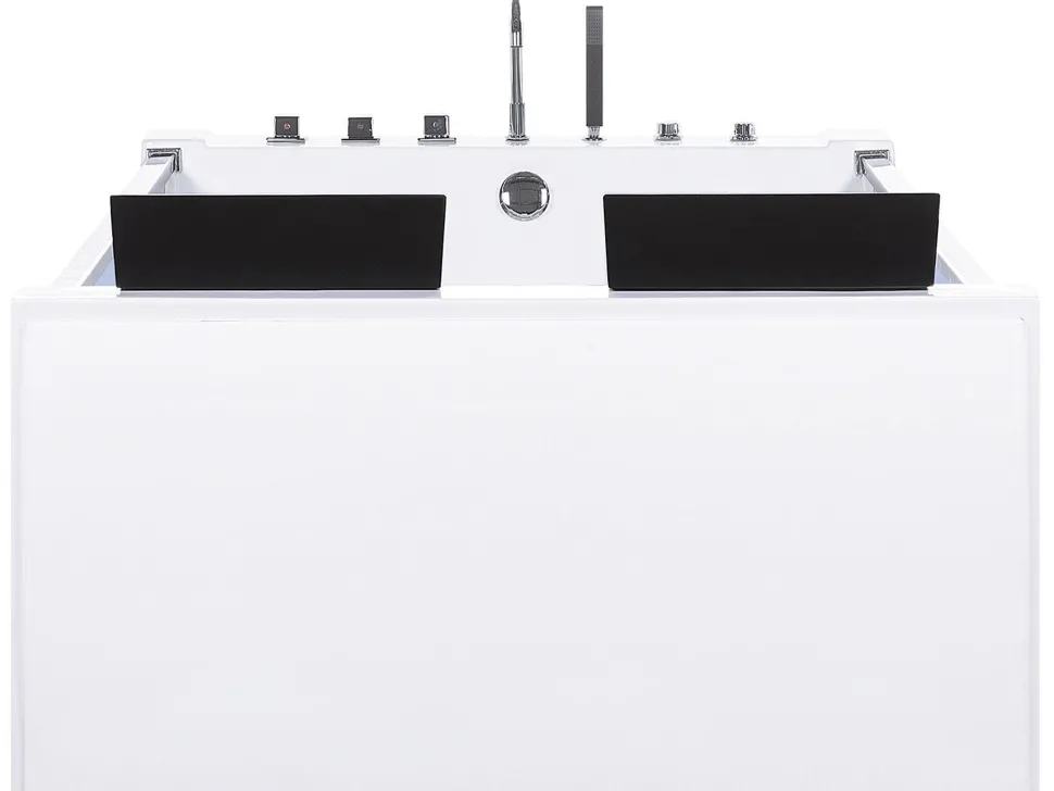 Whirlpool Badewanne Weis Rechteckig Mit Led 180 X 120 Cm Curacao
