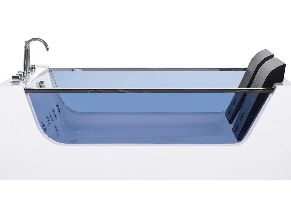 Whirlpool Badewanne Weis Rechteckig Mit Led 180 X 120 Cm Curacao