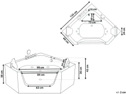 Whirlpool Badewanne Weis Eckmodell 135 X 135 Cm Cantalla