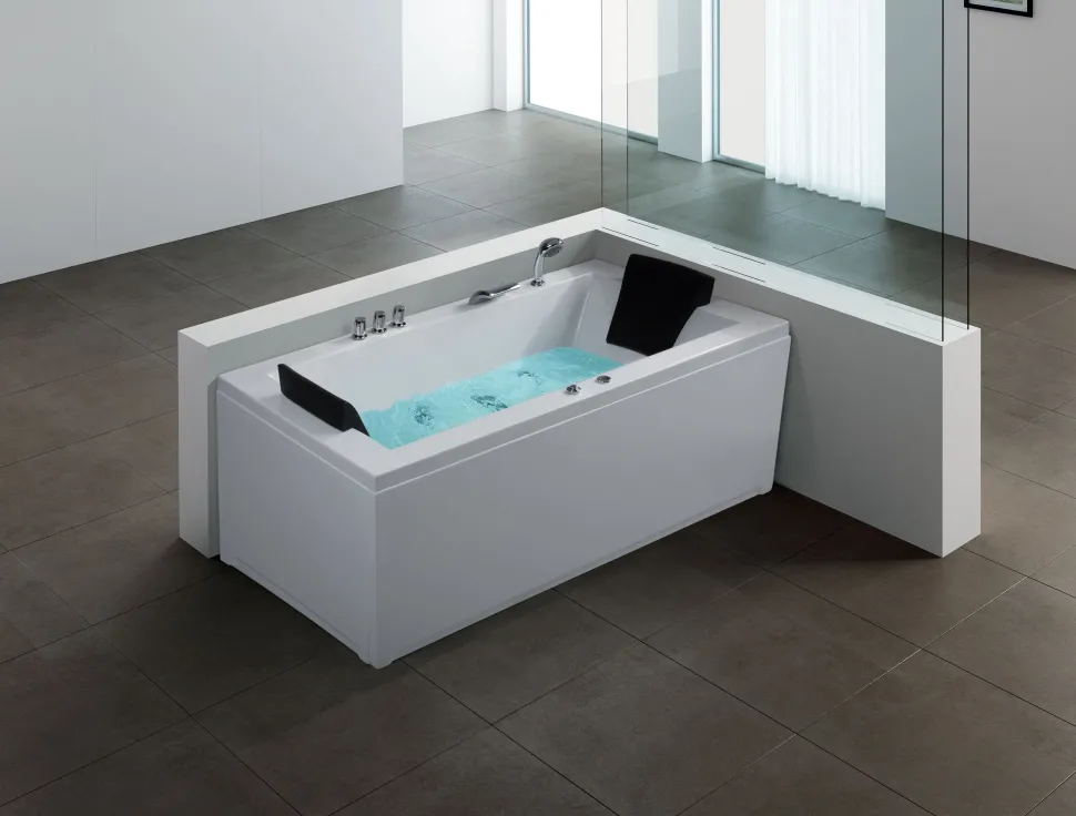 Whirlpool Badewanne Weis Mit Led Links 183 X 90 Cm Varadero