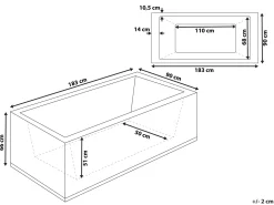 Whirlpool Badewanne Weis Mit Led Links 183 X 90 Cm Varadero