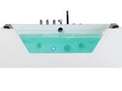Whirlpool Badewanne Weis Led Unterwasserbeleuchtung 174 X 80 Cm Samana