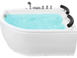 Whirlpool Badewanne Weis Eckmodell Mit Led Links 160 X 113 Cm Paradiso