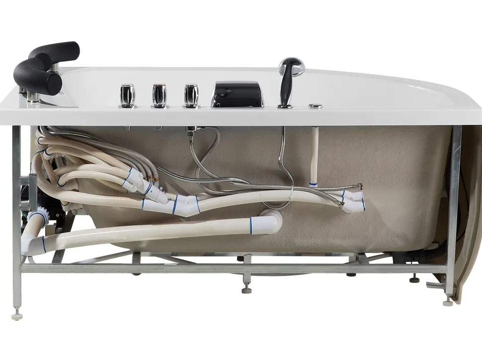 Whirlpool Badewanne Weis Eckmodell Mit Led Links 160 X 113 Cm Paradiso
