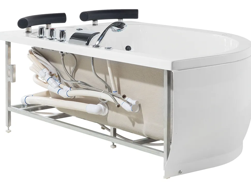 Whirlpool Badewanne Weis Eckmodell Mit Led Links 160 X 113 Cm Paradiso
