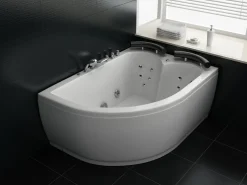 Whirlpool Badewanne Weis Eckmodell Mit Led Links 160 X 113 Cm Paradiso