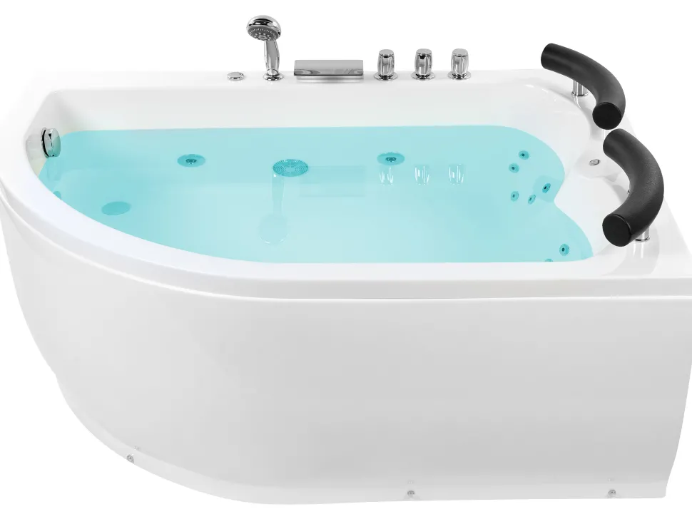 Whirlpool Badewanne Weis Eckmodell Mit Led Links 160 X 113 Cm Paradiso