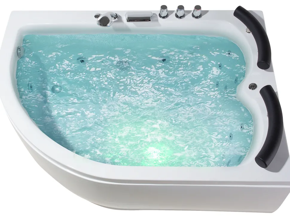 Whirlpool Badewanne Weis Eckmodell Mit Led Links 160 X 113 Cm Paradiso