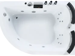 Whirlpool Badewanne Weis Eckmodell Mit Led Links 160 X 113 Cm Paradiso