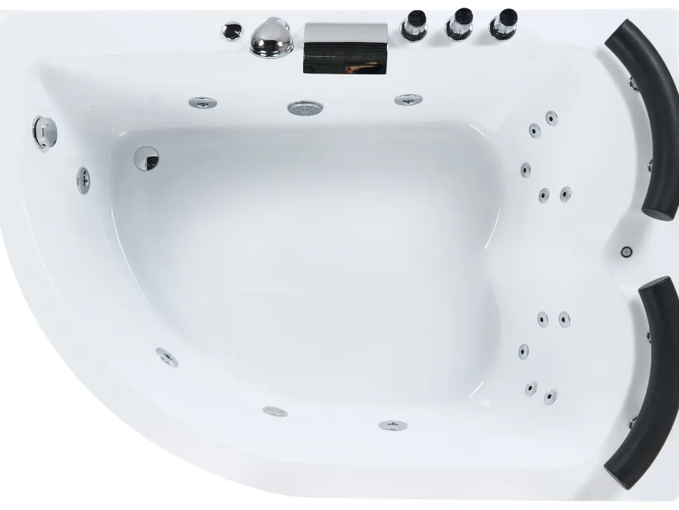 Whirlpool Badewanne Weis Eckmodell Mit Led Links 160 X 113 Cm Paradiso