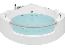 Whirlpool-Badewanne Weis Eckmodell Mit Led 200 X 150 Cm Mangle