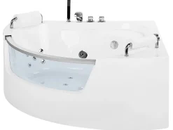 Whirlpool-Badewanne Weis Eckmodell Mit Led 200 X 150 Cm Mangle