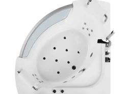 Whirlpool-Badewanne Weis Eckmodell Mit Led 200 X 150 Cm Mangle