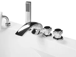 Whirlpool-Badewanne Weis Eckmodell Mit Led 200 X 150 Cm Mangle