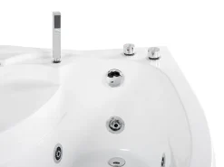 Whirlpool-Badewanne Weis Eckmodell Mit Led 150 X 100 Cm Links Neiva